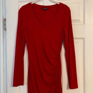 Express Long Sleeve Ruched Dress